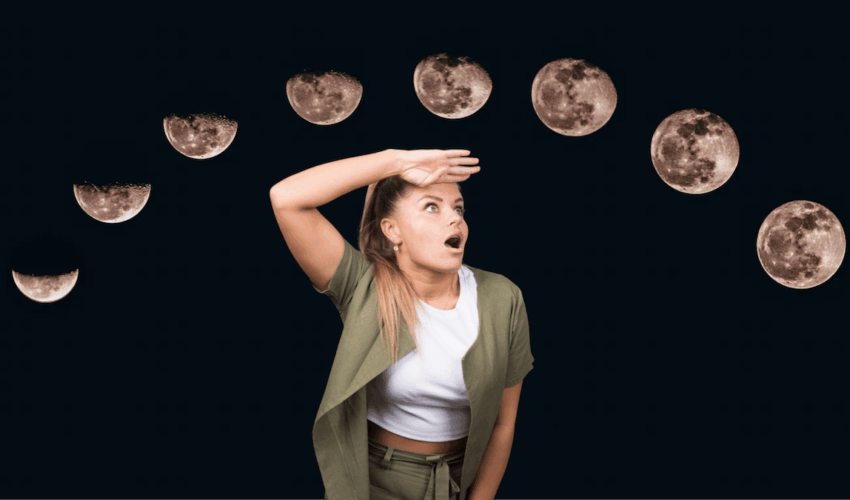 femme qui regarde la cycle lunaire