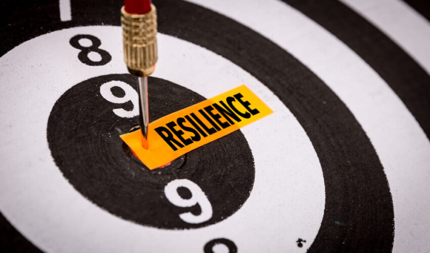 cible avec le mot resilience au centre